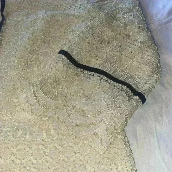 Gorgeous Talbots lace top with black velvet trim - Picture 4 of 8